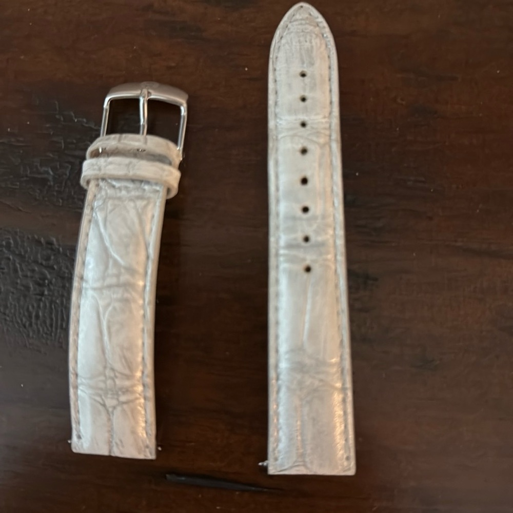 Michele 18 mm watch strap in silver